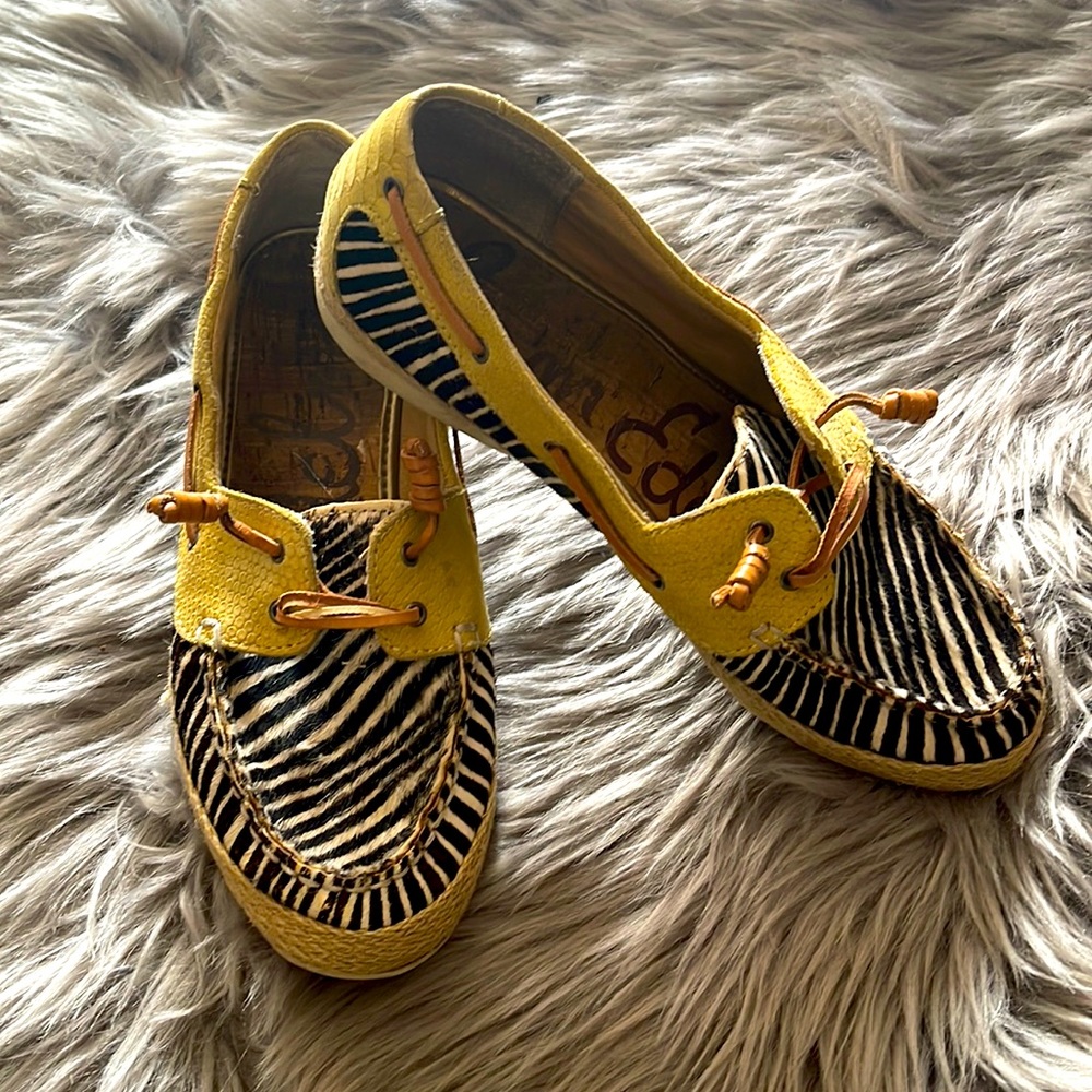 Sam Edelman Leather & Mohair loafer Sz 8